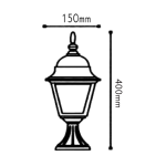 ΦΑΝΑΡΙ ΤΕΤΡΑΓΩΝΟ 60W ΣΚΟΥΡΙΑ ΜΕ ΒΑΣΗ - Image 2
