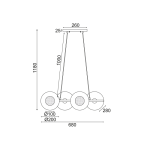 ΚΡΕΜΑΣΤΟ ΦΩΤΙΣΤΙΚΟ 4ΧG9 ΟΡΕΙΧΑΛΚΟ/ΜΑΥΡΟ ΜΕΤ/ΚΟ + ΓΥΑΛΙ 68X27ΧΗ118CM LAYLA - Image 2