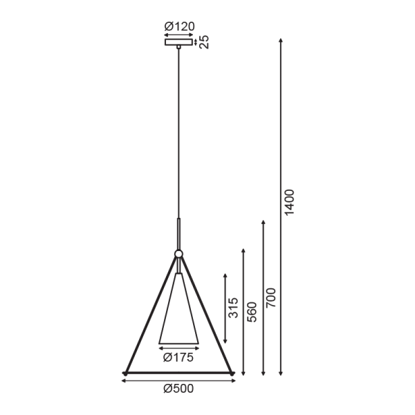 ΚΡΕΜΑΣΤΟ ΦΩΤΙΣΤΙΚΟ 1ΧΕ27 ΛΕΥΚΟ+ΜΑΥΡΟ ΜΕΤ/ΚΟ+ΓΥΑΛΙ D50XH140CM TEMPLE - Image 2