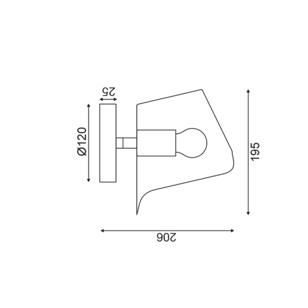 ΕΠΙΤΟΙΧΟ Φ/Σ 1ΧΕ27 ΛΕΥΚΟ ΜΕΤΑΛΛΙΚΟ 21Χ17Χ20CM MONET - Image 2