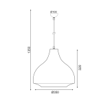 ΚΡΕΜΑΣΤΟ ΦΩΤΙΣΤΙΚΟ 1ΧΕ27 ΜΕΤΑΛΛΙΚΟ ΓΡΑΦΙΤΗ Φ35XH135CM HAVANA - Image 2