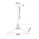 ΚΑΜΠΑΝΑ ΜΕΤΑΛΛΙΚΗ ΜΑΥΡΗ Φ36CM 1ΧE27 HIPPOLYTE - Image 2
