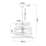 ΜΕΤΑΛΛΙΚΟ ΦΩΤΙΣΤΙΚΟ 1XE27 ΜΑΥΡΟ ΜΑΤ ΣΠΙΡΑΛ Φ25CM JAZZ - Image 2