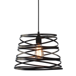 ΜΕΤΑΛΛΙΚΟ ΦΩΤΙΣΤΙΚΟ 1XE27 ΜΑΥΡΟ ΜΑΤ ΣΠΙΡΑΛ Φ40CM JAZZ