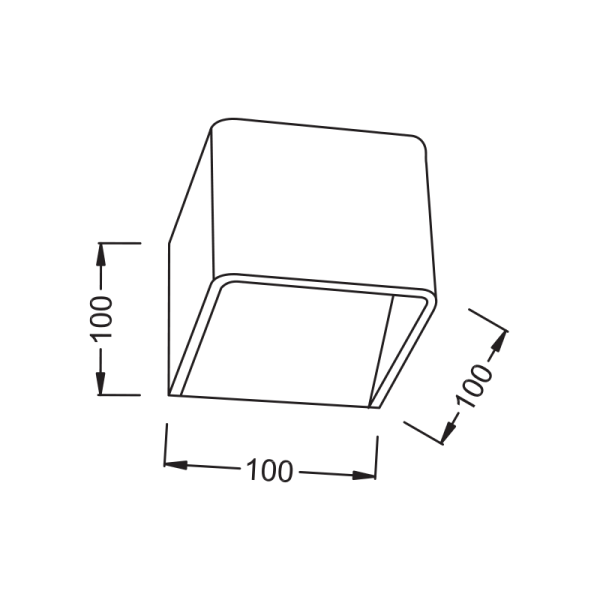 ΕΠΙΤΟΙΧΙΟ Φ/Σ LED ΜΑΥΡΟ UP-DOWN CUBE 1X3W 230V 3000K 30000hr NEPHELE - Image 2