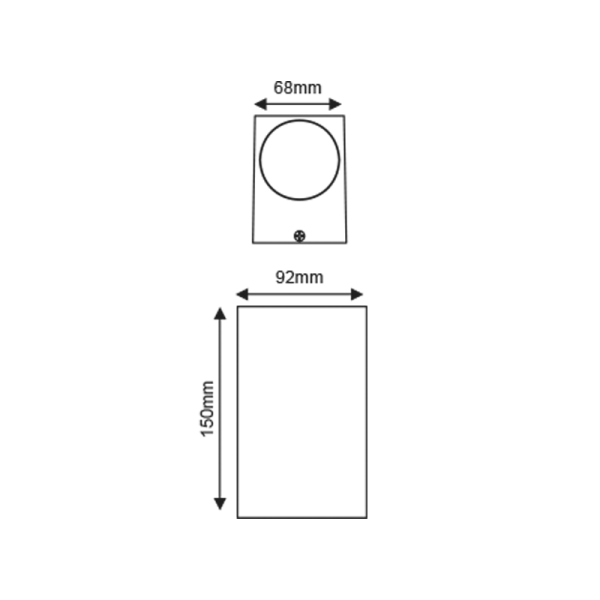 GU10 WALL LUMINAIRE 230V AC GOLDEN BLACK IP65 MAX.2X35W - Image 2