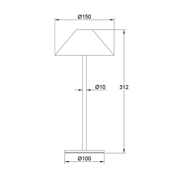 LED SMD TABLE BATTERY LUMINAIRE 3W 140LM  3.000K DARK GREY  270° CRI80 IP54 - Image 2