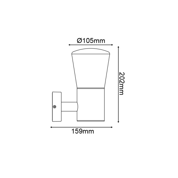 E27 WALL LUMINAIRE 230V AC DARK GREY IP54 MAX.40W - Image 2