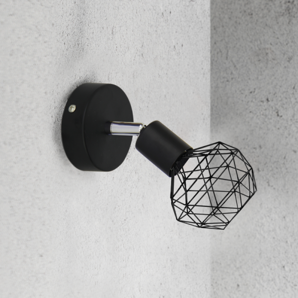 ΣΠΟΤ I 1XE14 ΜΑΥΡΟ ΠΛΕΓΜΑ 12,5X9,5X15,5CM ALADDIN - Image 2