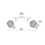 ΣΠΟΤ II 2XE14 ΧΑΛΚΙΝΟ ΠΛΕΓΜΑ 30X12,5X19,5CM ALADDIN - Image 2