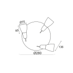 ΣΠΟΤ ΙΙI ΡΟΖΕΤΑ ΓΥΑΛΙ ΝΙΚΕΛ ΜΑΤ 3Χ40W E14 KAMET - Image 2
