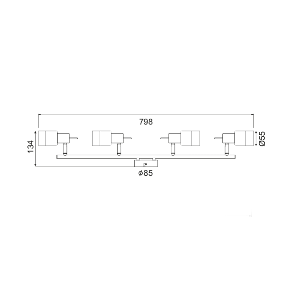 ΣΠΟΤ ΙΙΙΙ ΝΙΚΕΛ ΜΕ ΔΙΑΦΑΝΟ ΓΥΑΛΙ 4 Χ GU10 PLATINUM - Image 2