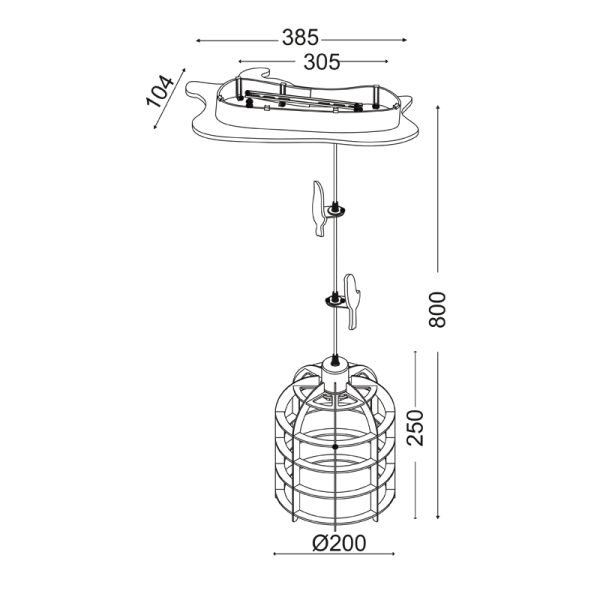 ΚΡΕΜΑΣΤΟ Φ/Σ 1ΧΕ27 ΠΑΙΔΙΚΟ ΠΟΥΛΑΚΙΑ ΓΑΛΑΖΙΟ 36Χ20ΧΗ80CM FORET - Image 2