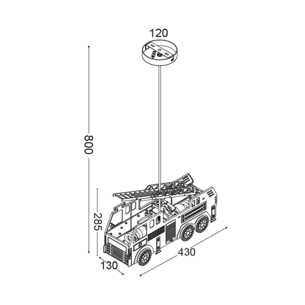 ΚΡΕΜΑΣΤΟ Φ/Σ 2ΧΕ27 ΠΑΙΔΙΚΟ ΠΥΡΟΣΒΕΣΤΙΚΟ 43Χ14ΧΗ80CM HEROES - Image 2