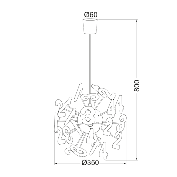 ΚΡΕΜΑΣΤΟ ΠΑΙΔΙΚΟ ΑΡΙΘΜΟΙ 4ΧE14 Φ35CM SCHOOL - Image 2