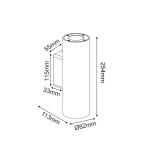 ΣΤΡΟΓΓΥΛΟ ΕΠΙΤΟΙΧΟ ΦΩΤΙΣΤΙΚΟ UP-DOWN IP65 2XGU10 ΜΑΥΡΟ ΤΣΙΜΕΝΤΟ - Image 2