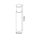 ΦΩΤΙΣΤΙΚΟ ΚΗΠΟΥ 560MM IP65 Ε27 Max.7W ΜΑΥΡΟ ΤΣΙΜΕΝΤΟ & PC ΚΑΛΥΜΜΑ - Image 2