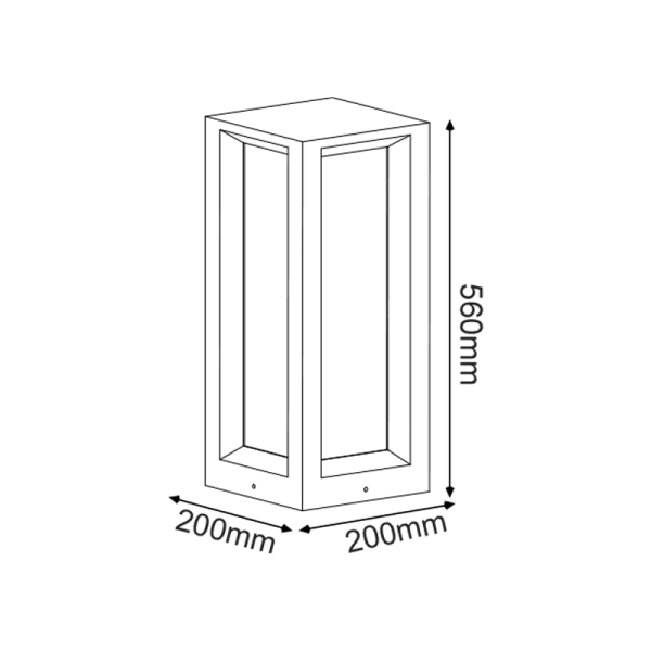 ΦΩΤΙΣΤΙΚΟ ΚΗΠΟΥ 560MM IP65 3xE27 Max.7W ΜΑΥΡΟ ΤΣΙΜΕΝΤΟ & PC ΚΑΛΥΜΜΑ - Image 2