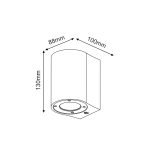 ΣΤΡΟΓΓΥΛΟ ΕΠΙΤΟΙΧΟ ΦΩΤΙΣΤΙΚΟ IP65 GU10 ΛΕΥΚΟ ΤΣΙΜΕΝΤΟ - Image 2
