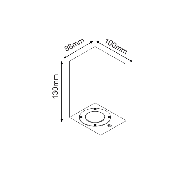 ΤΕΤΡΑΓΩΝΟ ΕΠΙΤΟΙΧΟ ΦΩΤΙΣΤΙΚΟ IP65 GU10 ΜΑΥΡΟ ΤΣΙΜΕΝΤΟ - Image 2