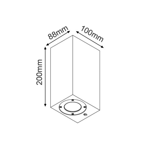 ΤΕΤΡΑΓΩΝΟ ΕΠΙΤΟΙΧΟ ΦΩΤΙΣΤΙΚΟ UP-DOWN IP65 2XGU10 ΛΕΥΚΟ ΤΣΙΜΕΝΤΟ - Image 2