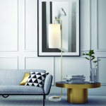 ΕΠΙΔΑΠΕΔΙΟ Φ/Σ 1XE27 OSAKA ΧΡΥΣΟ ΜΕΤ/ΚΟ+ΛΕΥΚΟ ΑΜΠΑΖΟΥΡ-ΜΑΡΜΑΡΟ IP20 26,5X23XH160CM - Image 2