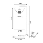 ΕΠΙΤΡΑΠΕΖΙΟ Φ/Σ 1XE27 OSAKA ΧΡΥΣΟ ΜΕΤ/ΚΟ+ΛΕΥΚΟ ΑΜΠΑΖΟΥΡ-ΜΑΡΜΑΡΟ IP20 20,4X18XH51CM - Image 2