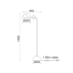 ΕΠΙΔΑΠΕΔΙΟ Φ/Σ 1XE27 ΜΕΤΑΛΛΙΚΟ+ΜΑΡΜΑΡΟ 24X44XH144CM OCEANUS - Image 2
