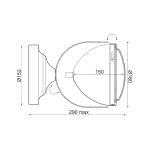 ΕΠΙΤΟΙΧΟ Φ/Σ 1ΧΕ14 ΜΕΤΑΛΛΙΚΟ ΜΑΥΡΟ+ΓΥΑΛΙ Φ15,2ΧΗ24,7CM HARLEY - Image 2