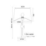 ΕΠΙΤΡΑΠ Φ/Σ 1ΧΕ27 ΜΕΤΑΛ ΟΡΕΙΧ+ΛΕΥΚΟ ΑΜΠΑΖΟΥΡ Φ36ΧΗ62CM MALLORCA - Image 2