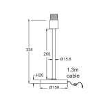 ΜΕΤ/ΚΟ Φ/Σ ΠΟΡΤΑΤΙΦ 1ΧΕ27ΧΡΩΜΙΟ-ΛΕΥΚ ΚΑΛΔ. ΚΥΚΛ.ΒΑΣΗ Η29,8cm MIX&MATCH - Image 2