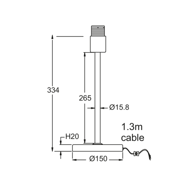 ΜΕΤ/ΚΟ Φ/Σ ΠΟΡΤΑΤΙΦ 1ΧΕ27ΧΡΩΜΙΟ-ΛΕΥΚ ΚΑΛΔ. ΚΥΚΛ.ΒΑΣΗ Η29,8cm MIX&MATCH - Image 2