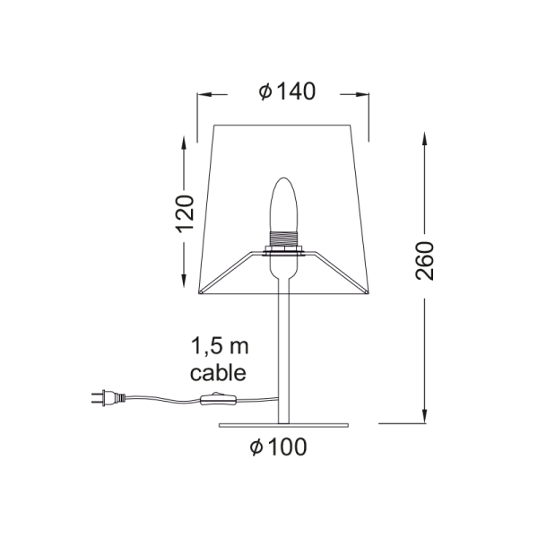 ΠΟΡΤΑΤΙΦ ΥΦΑΣΜΑ ΓΚΡΙ 1X40W E14 H28CM ARIOSO - Image 2