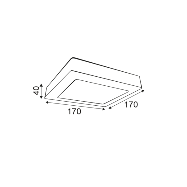 ROUND W CEIL.LED SLIMPANEL 14W 6000K 990Lm 230V 172X172 Ra80 - Image 2