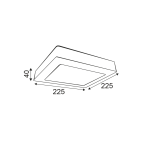 SQUARE NM CEIL.LED SLIMPANEL 20W3000K 1440Lm230V 225X225Ra80 - Image 2