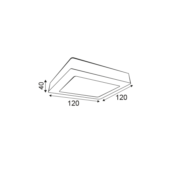 SQUARE NM CEIL.LED SLIMPANEL 8W 4000K 500Lm230V 120X120 Ra80 - Image 2