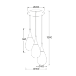 ΜΕΤΑΛ.ΚΡΕΜΑΣΤΟ ΦΩΤΙΣΤΙΚΟ 3ΧΕ14 ΡΟΖΕΤΑ ΜΑΥΡΟ-ΚΕΧΡΙΜΠΑΡΙ ΓΥΑΛΙ Φ41cm ATENA - Image 2