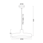 ΚΡΕΜΑΣΤΟ ΦΩΤΙΣΤΙΚΟ 1ΧΕ27 ΜΕΤΑΛΛΙΚΟ ΜΟΚΑ Φ36ΧΗ120CM DOMENICA - Image 2