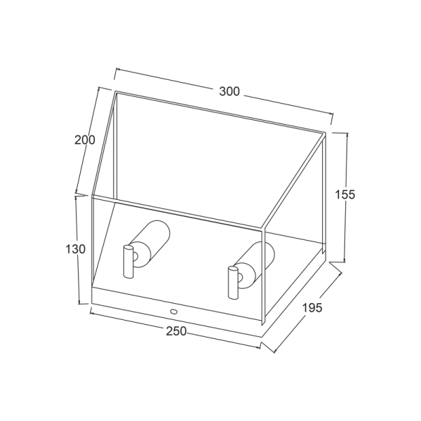 ΕΠΙΤΟΙΧΙΟ Φ/Σ 2ΧΕ27 ΜΑΥΡΟ ΜΕΤΑΛΛΙΚΟ ΑΣΥΜΜΕΤΡΟ 30Χ15,5ΧΗ20CM PISSARO - Image 2