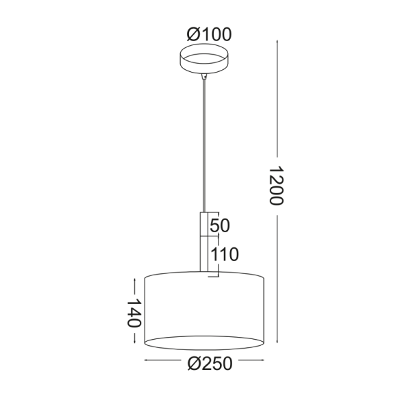 ΚΡΕΜΑΣΤΟ ΦΩΤΙΣΤΙΚΟ 1ΧΕ27 ΜΑΥΡΟ ΜΕΤΑΛΛ.ΑΠ.ΞΥΛΟΥ/ΑΜΠΑΖΟΥΡ Φ25ΧΗ120CM YASMINE - Image 2