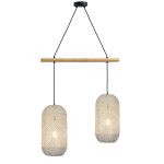 ΚΡΕΜΑΣΤΟ ΦΩΤΙΣΤΙΚΟ 2ΧΕ27 RATTAN+ΞΥΛΟ 60X20XH120CM COCONUT