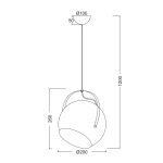 ΚΡΕΜΑΣΤΟ ΦΩΤΙΣΤΙΚΟ 1ΧΕ27 ΜΕΤΑΛΛΙΚΟ ΧΑΛΚΙΝΟ Φ20X120CM AKANES - Image 2