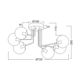 ΟΡΟΦΗΣ Φ/Σ 6ΧΕ14 ΜΕΤΑΛΛΙΚΟ ΜΑΥΡΟ+ΦΙΜΕ ΓΥΑΛΙ BOMBAY - Image 2