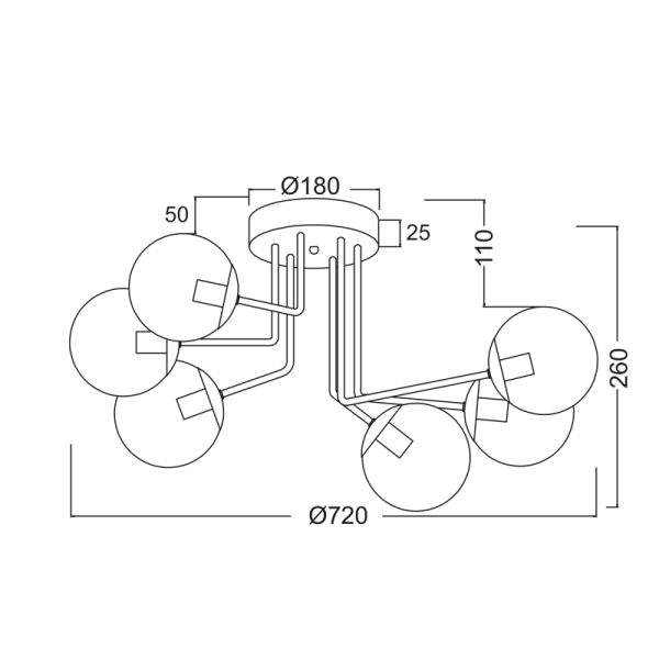 ΟΡΟΦΗΣ Φ/Σ 6ΧΕ14 ΜΕΤΑΛΛΙΚΟ ΜΑΥΡΟ+ΦΙΜΕ ΓΥΑΛΙ BOMBAY - Image 2