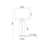 ΕΠΙΤΡΑΠΕΖΙΟ Φ/Σ 1ΧΕ27 ΓΥΑΛΙ+ΑΜΠΑΖΟΥΡ+ΧΡΥΣΟ ΜΕΤΑΛΛΟ Φ25ΧΗ48CM ANTELINO - Image 2