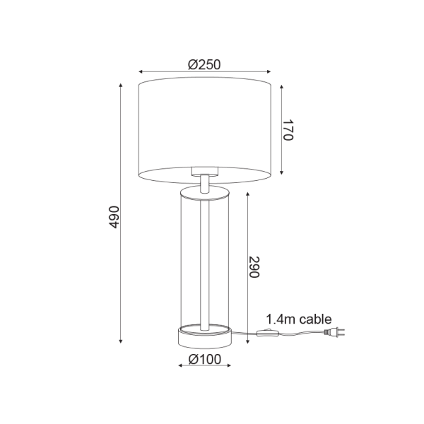 ΕΠΙΤΡΑΠΕΖΙΟ Φ/Σ 1ΧΕ27 ΓΥΑΛΙ+ΑΜΠΑΖΟΥΡ+ΧΡΥΣΟ ΜΕΤΑΛΛΟ Φ25ΧΗ48CM ANTELINO - Image 2