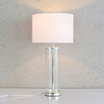 ΕΠΙΤΡΑΠΕΖΙΟ Φ/Σ 1ΧΕ27 ΓΥΑΛΙ+ΑΜΠΑΖΟΥΡ+ΑΣΗΜΙ ΜΕΤΑΛΛΟ Φ25ΧΗ48CM ANTELINO - Image 2