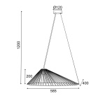 ΚΡΕΜΑΣΤΟ ΦΩΤΙΣΤΙΚΟ 1xE27 CAPPELLO ΧΡΥΣΟ ΜΕΤ/ΚΟ 60Χ40120CM - Image 2