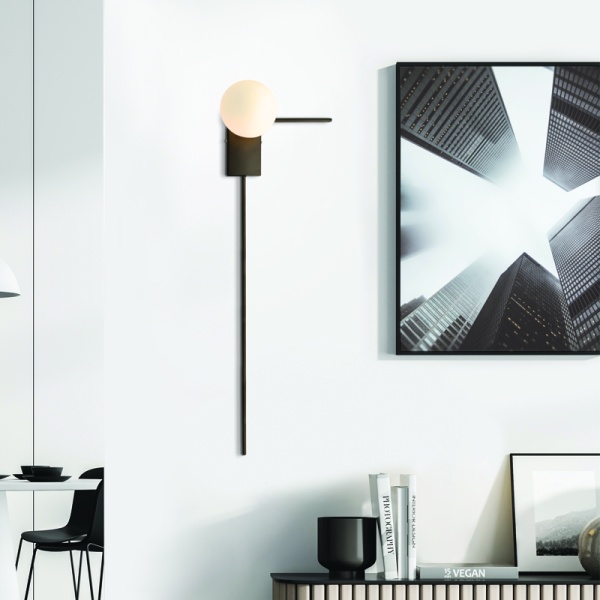 ΕΠΙΤΟΙΧΟ Φ/Σ 1xG9 CYCLOPS ΜΑΥΡΟ ΜΕΤ/ΚΟ +ΛΕΥΚΟ ΓΥΑΛΙ 30Χ17Χ85CM - Image 2