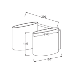 ΜΕΤΑΛΛΙΚΗ ΑΠΛΙΚΑ 2XG9 ΧΡΩΜΙΟ - ΓΥΑΛΙ ΛΕΥΚΟ 29Χ10Χ14cm MOET - Image 2